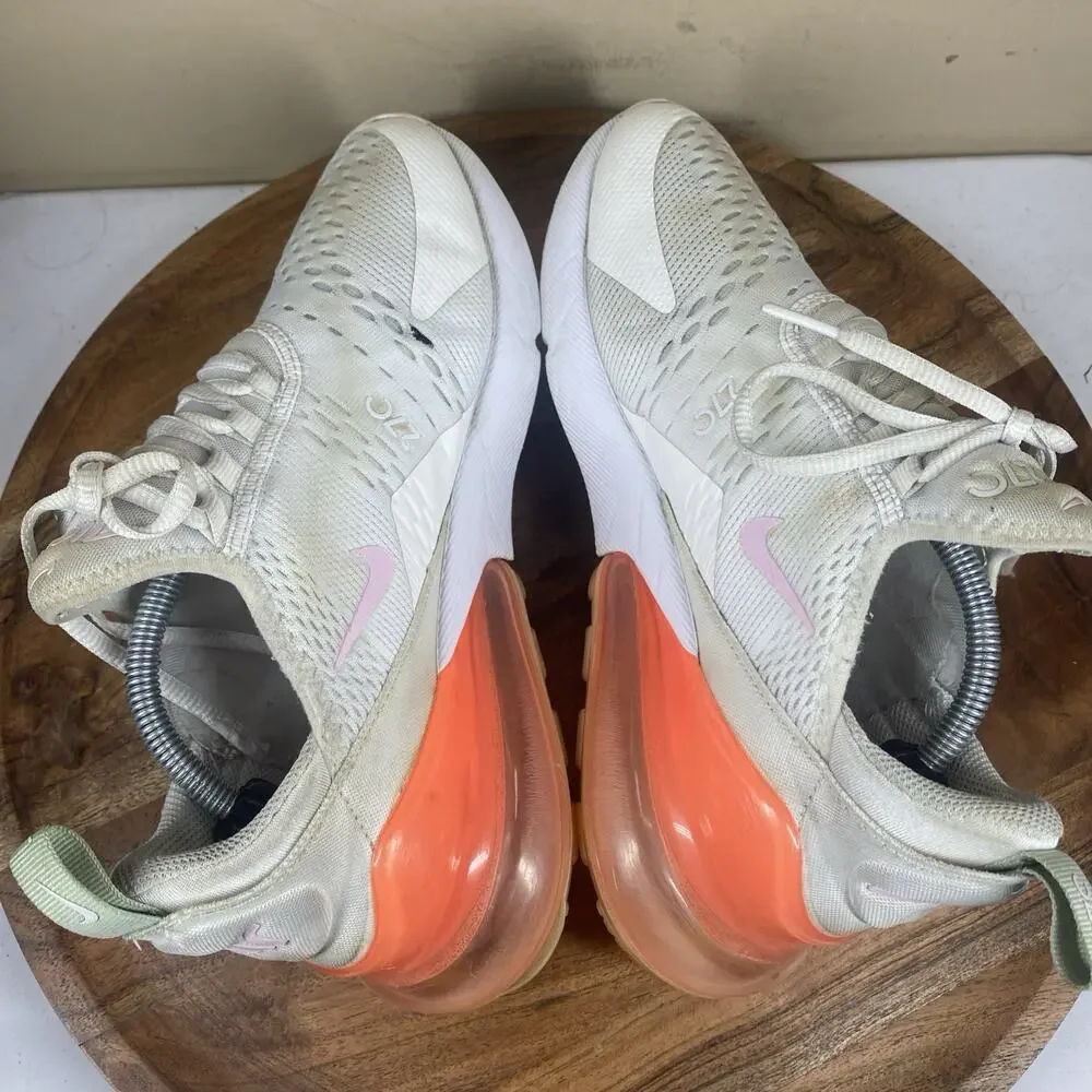 Nike Air Max 270 Womens White Orange Size 8.5 Athletic Shoes Sneakers 943345-113